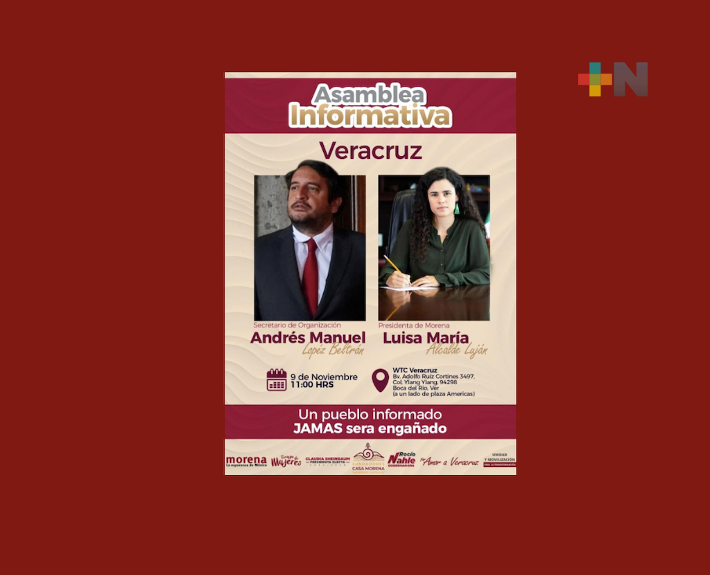 Luisa María Alcalde y Andy López Beltrán brindarán asamblea informativa de Morena en WTC